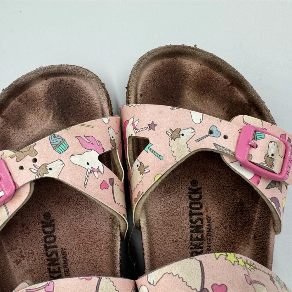 Birkenstock Sz 30 Kids Rio Unicorn Sandals - Pink. Well-worn, well-loved!